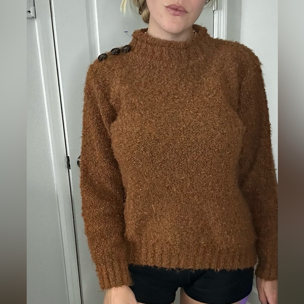 Warm Brown Crew Neck Sweater